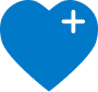 Icono de un corazón con un signo más.