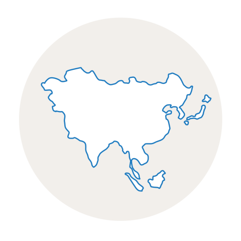 Silueta de Asia.